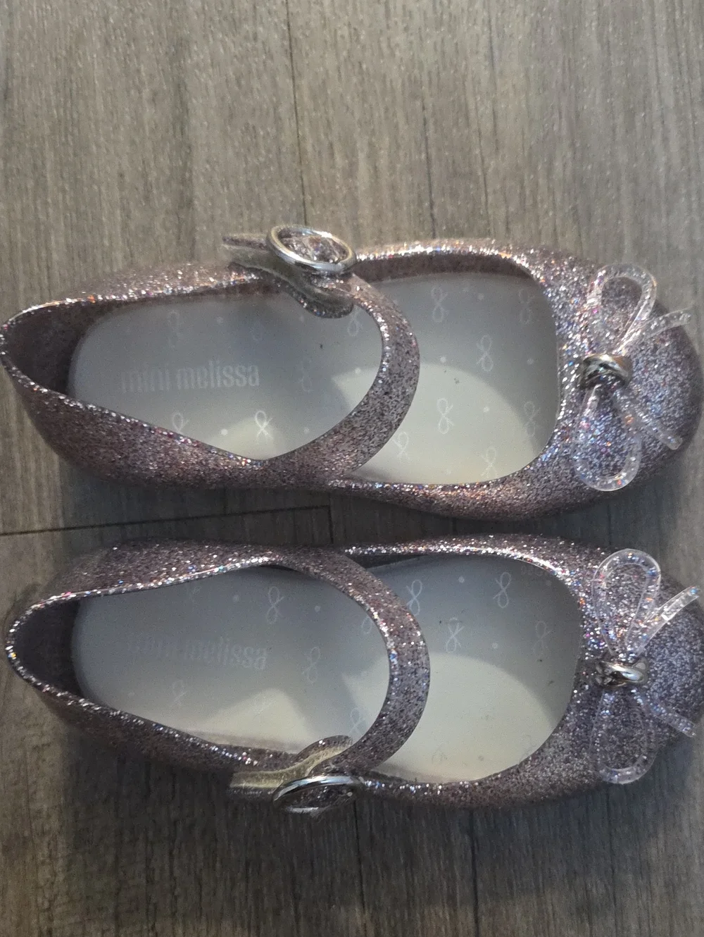 Mini Melissa • Glitter Mary Jane Shoes with Bow